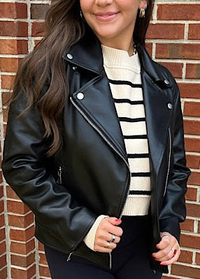 Desi Black Leather Jacket