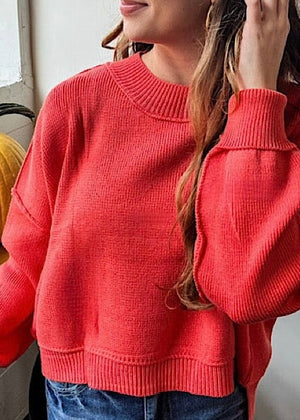 Autumn Breeze Orange Crop Sweater