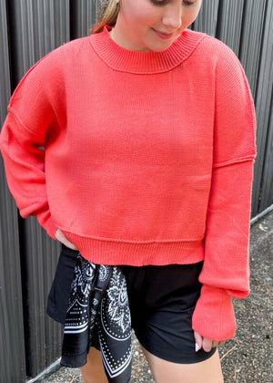 Autumn Breeze Orange Crop Sweater