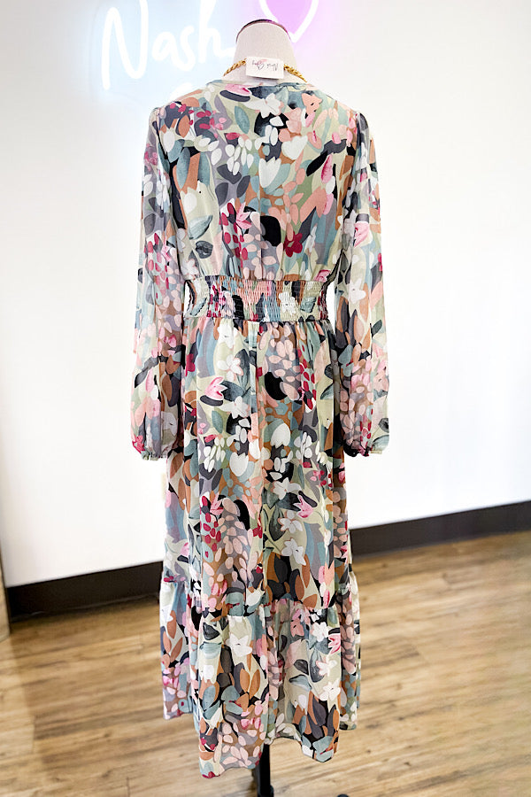 Happy Hour Multi Colored Print Maxi Dress