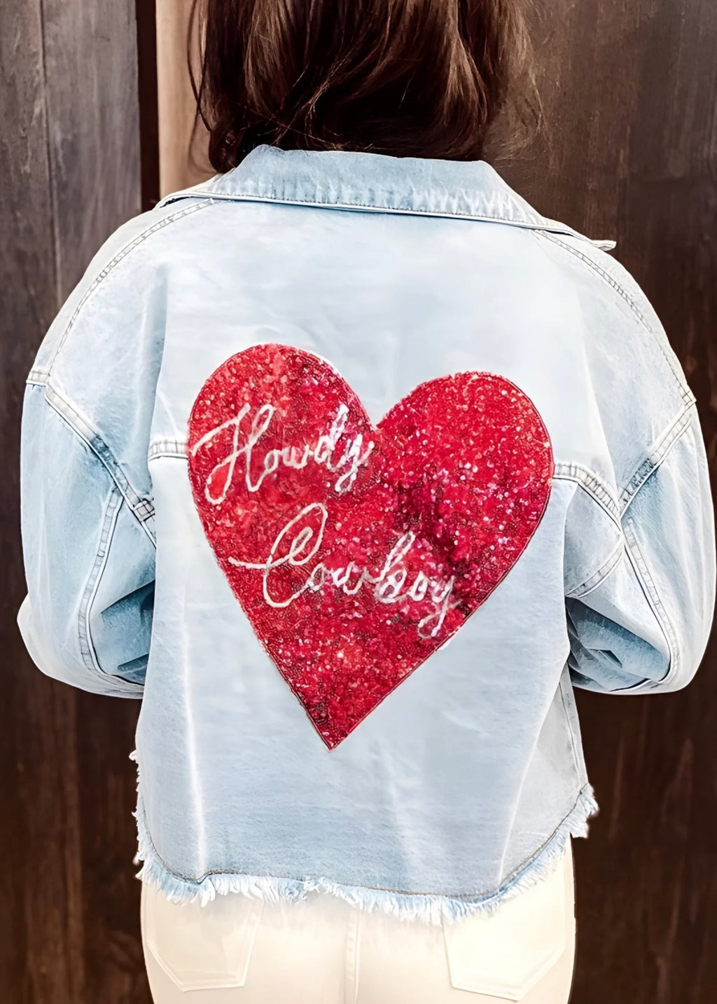 Howdy Cowboy Heart Denim Jacket