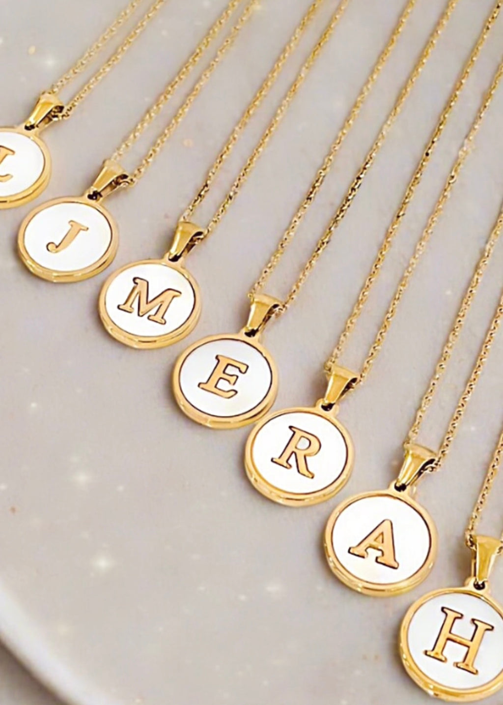 Gold Pearl Initial Necklace