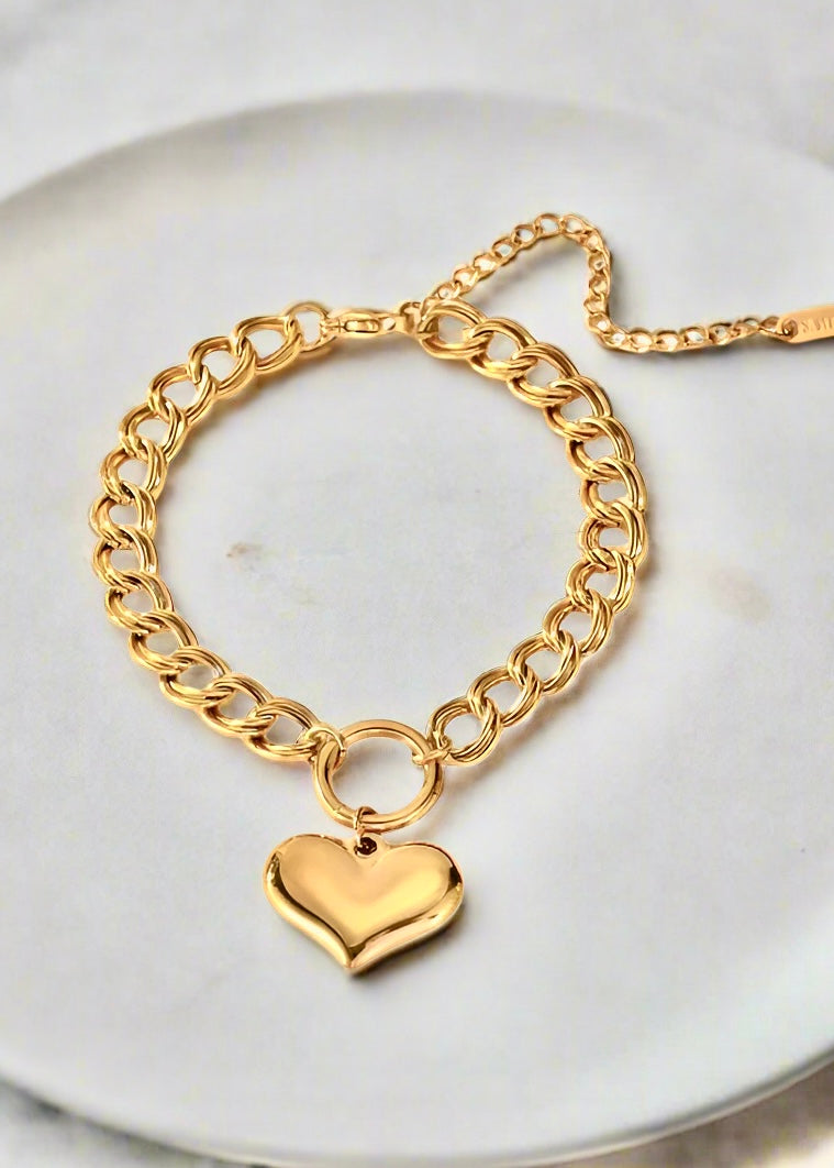 Josephine Gold Heart Bracelet