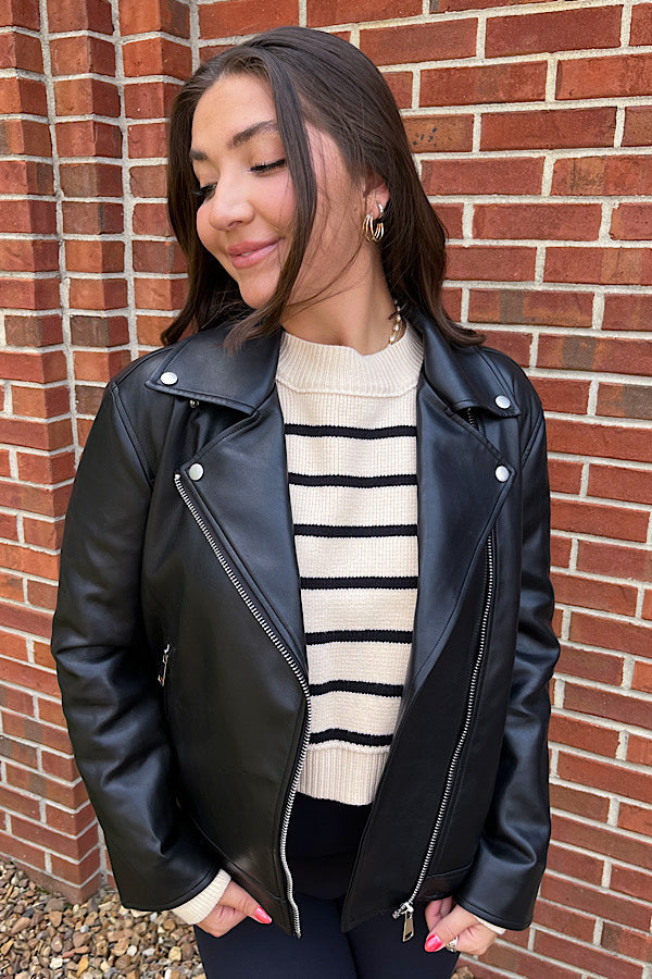 Desi Black Leather Jacket