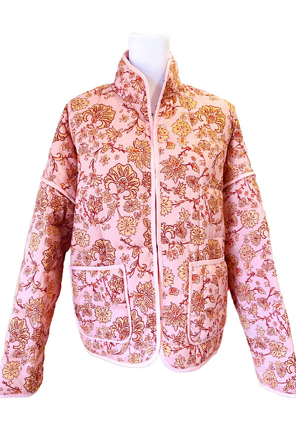 Pinky Floral Lightweight Quilted Jacket ETA 1-31-25